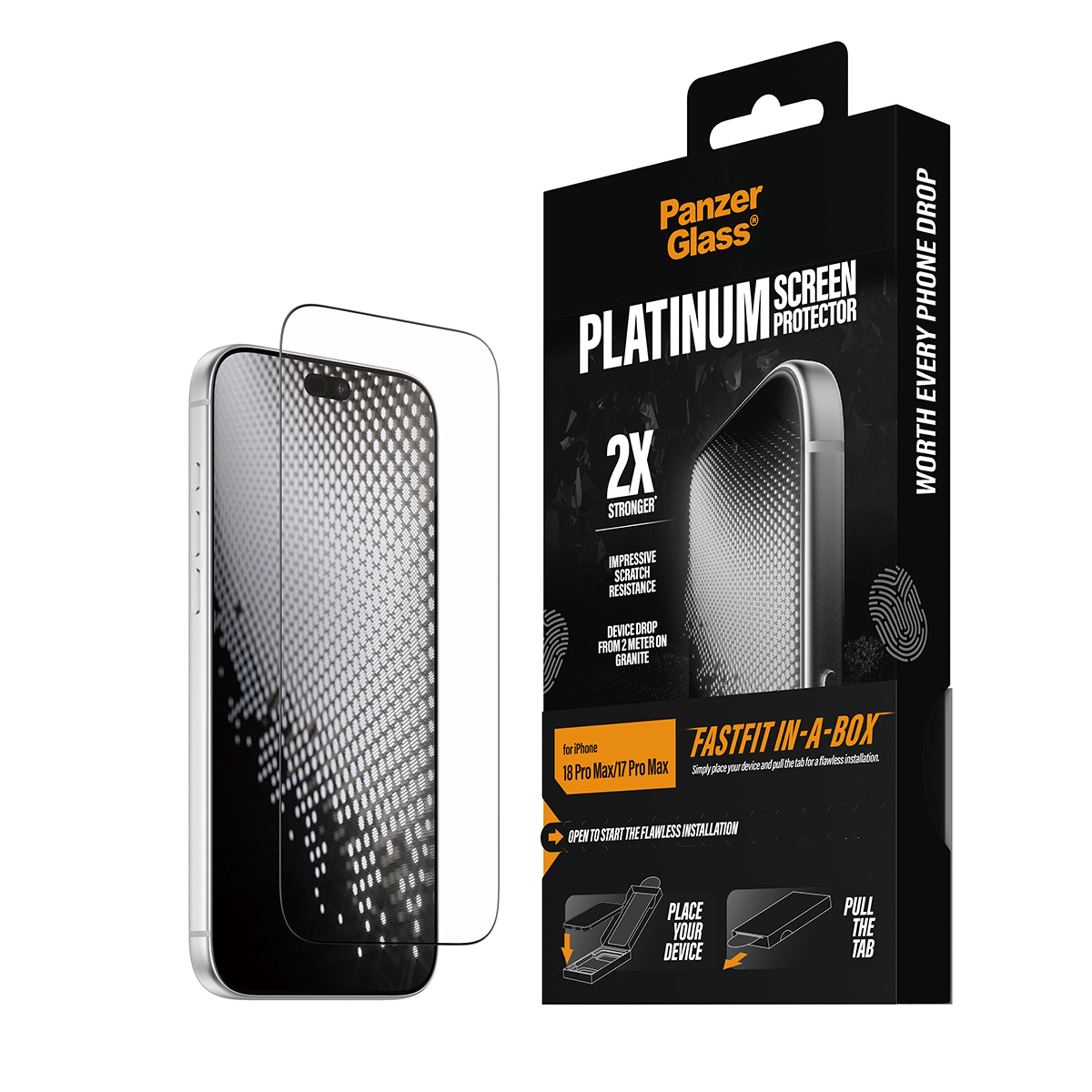 PanzerGlass® Platinum Screen Protector iPhone 18 Pro Max | 17 Pro Max w. FASTFIT IN-A-BOX